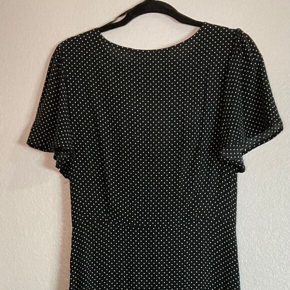ZARA Black and White Cut-Out Polka Dots Midi Dress - Picture 4 of 7